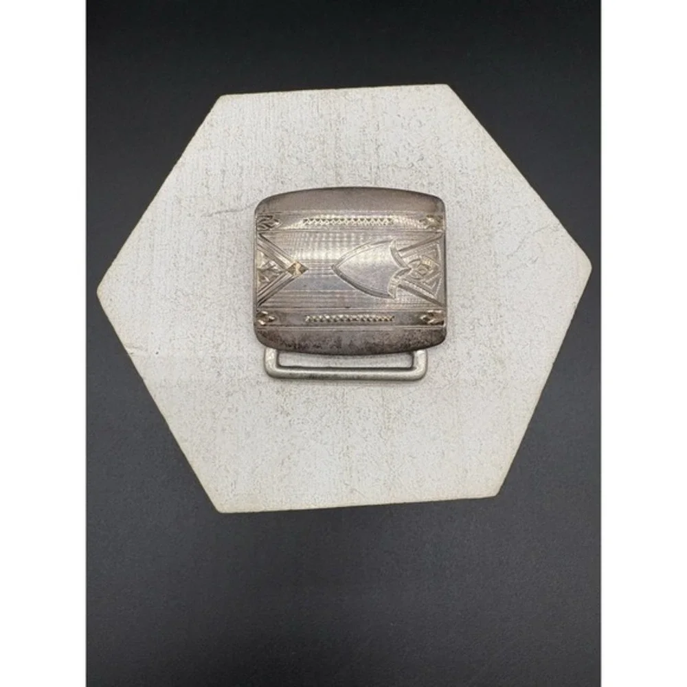 C.B. Marks & Co Sterling Silver Antique Belt Buckle Cincinnati Arts Crafts 20.9g